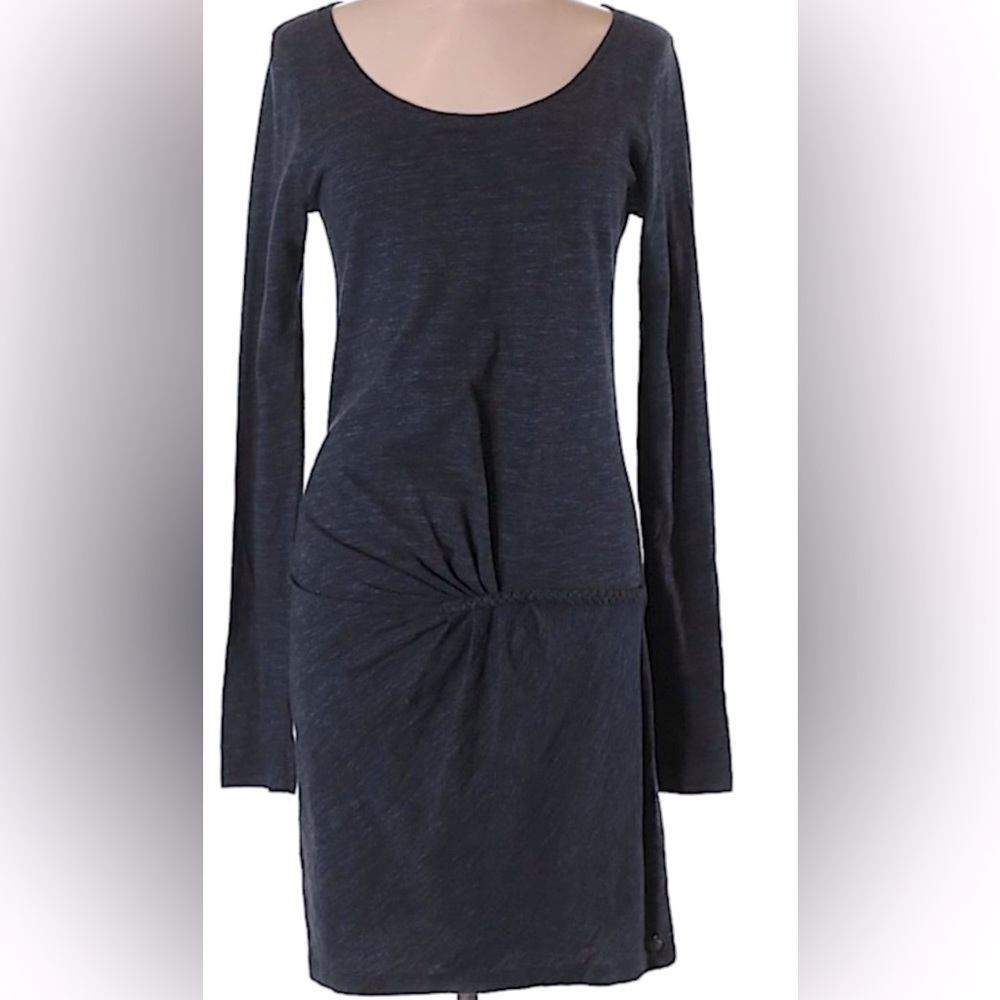 Maison Scotch Navy Blue Dress, long sleeve scoop neck